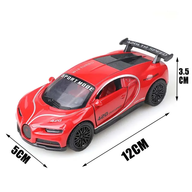 1:36 simulação liga super esporte carro bugati modelo de metal diecasts brinquedo puxar para trás 3 portas abertas crianças presentes