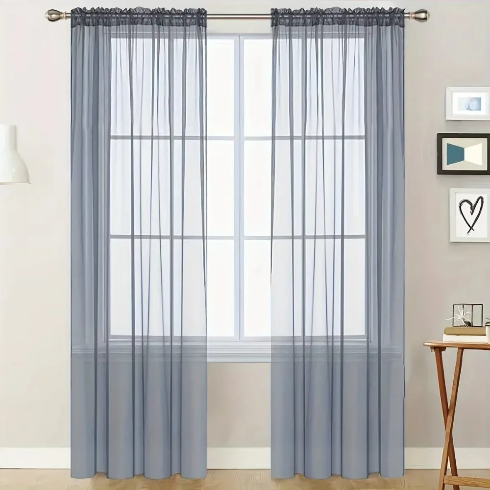 140*260cm  Thin Window Screen Chiffon Sheer Window Curtains  for Living Room Modern Simple Curtain Gauze Semi-blackout Balcony