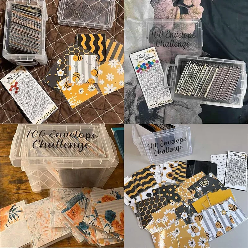 ABHU 100, конверты, экономия денег, справочник для планирования бюджета, мастеррование прогресса с коробкой для хранения для оплаты E, 18,5 X 12