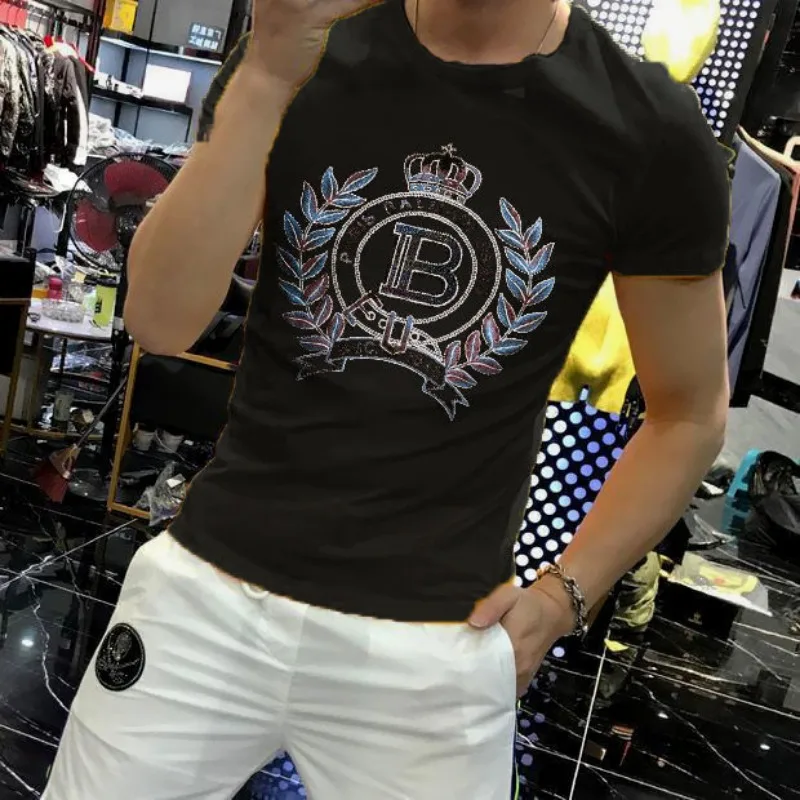 Men\'s Short Sleeve T-Shirt Summer Fashion Handsome Sports Leisure Korean Crewneck T-Shirt Top