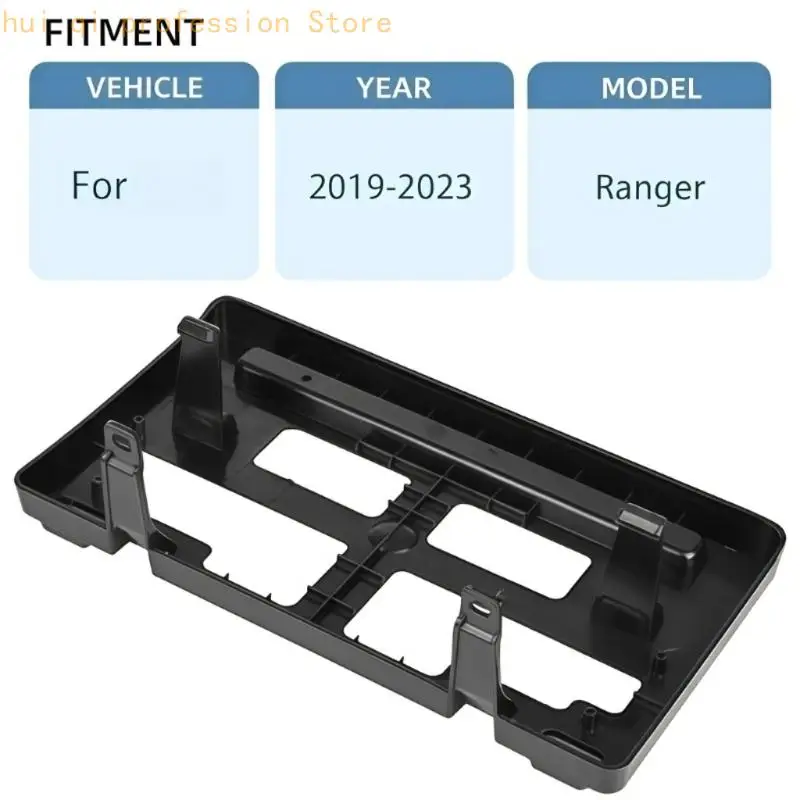 License Plate Mount Bracket with Black Plastic Build, KB3Z17A385A Part Reference and FO1068176 Interchange for Front Plate H8WE