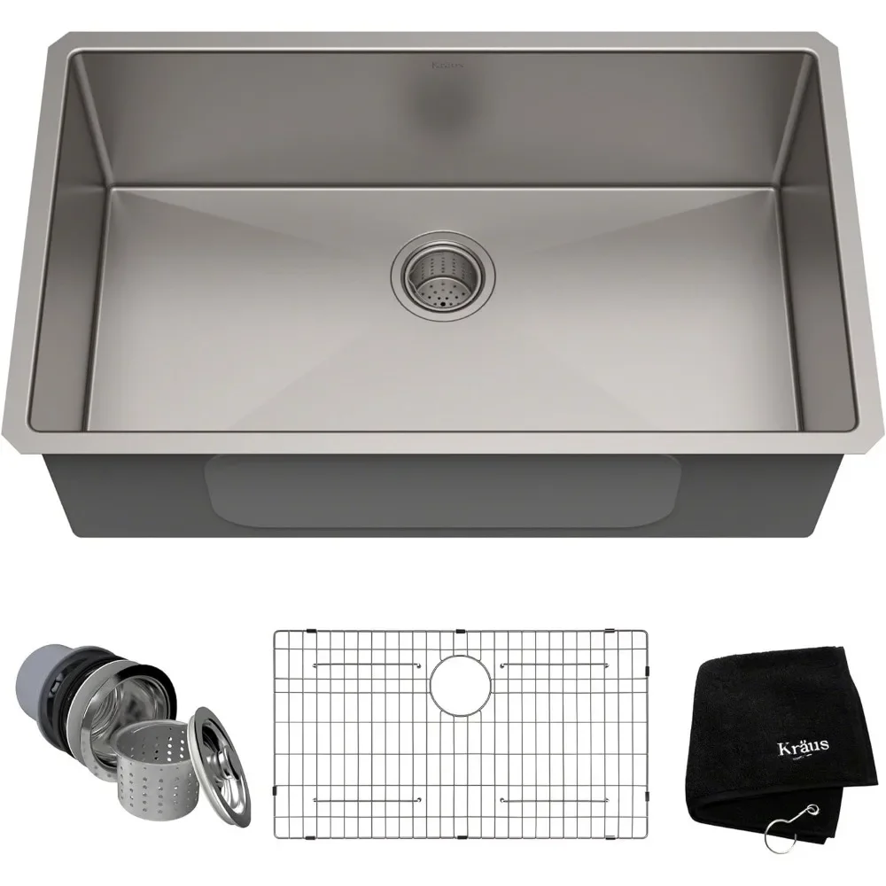 Kitchen Sink Holder 32 Inch KHU100-32 Standart PRO 16 Gauge Undermount Single Bowl Stainless Steel Kitchen Sink Fixture Home