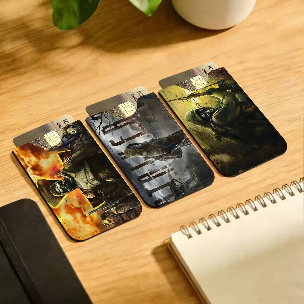 S-Stalker Game Anime Light Soft Leather Mini Card Holder, Ultra Slim Credit Card Wallet for Unisex Pocket Card Storage