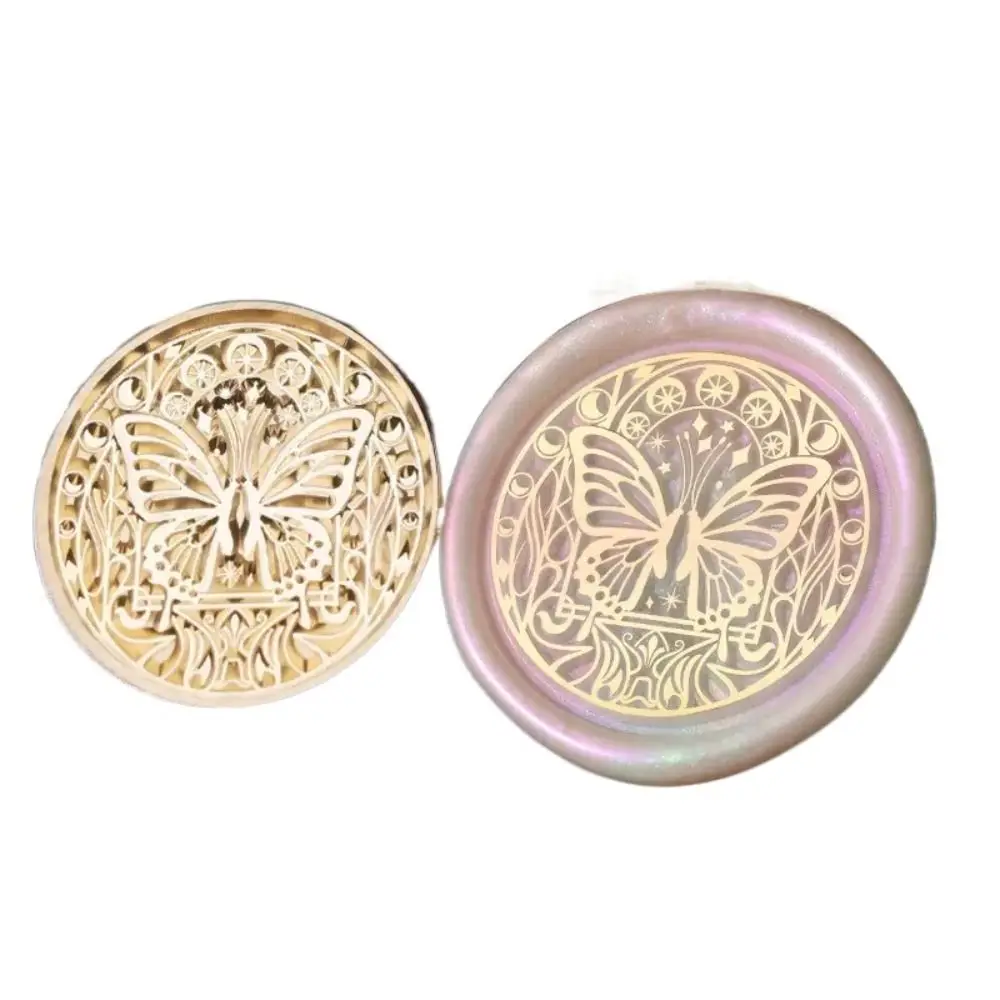 Butterfly Icon Wax Seal Stamp Replace Head Star Sky Pattern Antique Metal Sealing Wax Seals Head Flowers DIY Tool