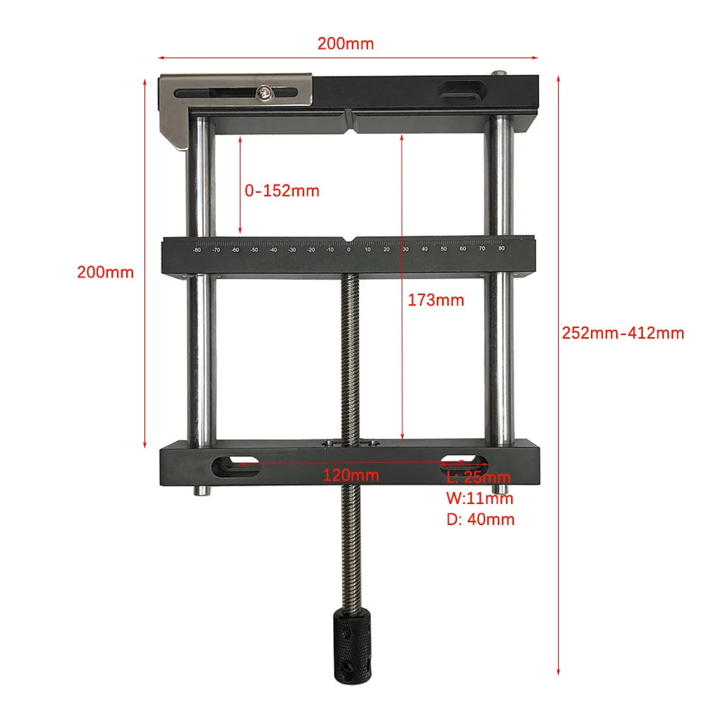 200x412mm Aluminium Parallel-jaw Flat Tongs Bench Vice Silver Black Color Vise Fixture Screw Vice Plain Vise QGG CNC Tools