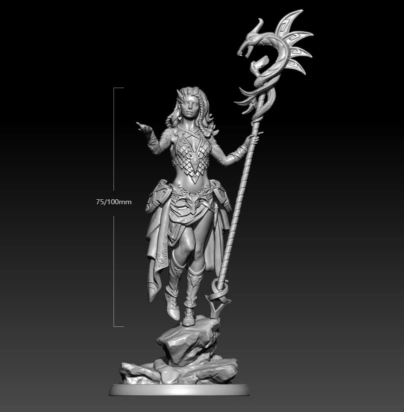 

1/24 75mm 1/18 100mm Resin Model Kits Jungle Queen Figure Sculpture Unpainted No Color RW-767