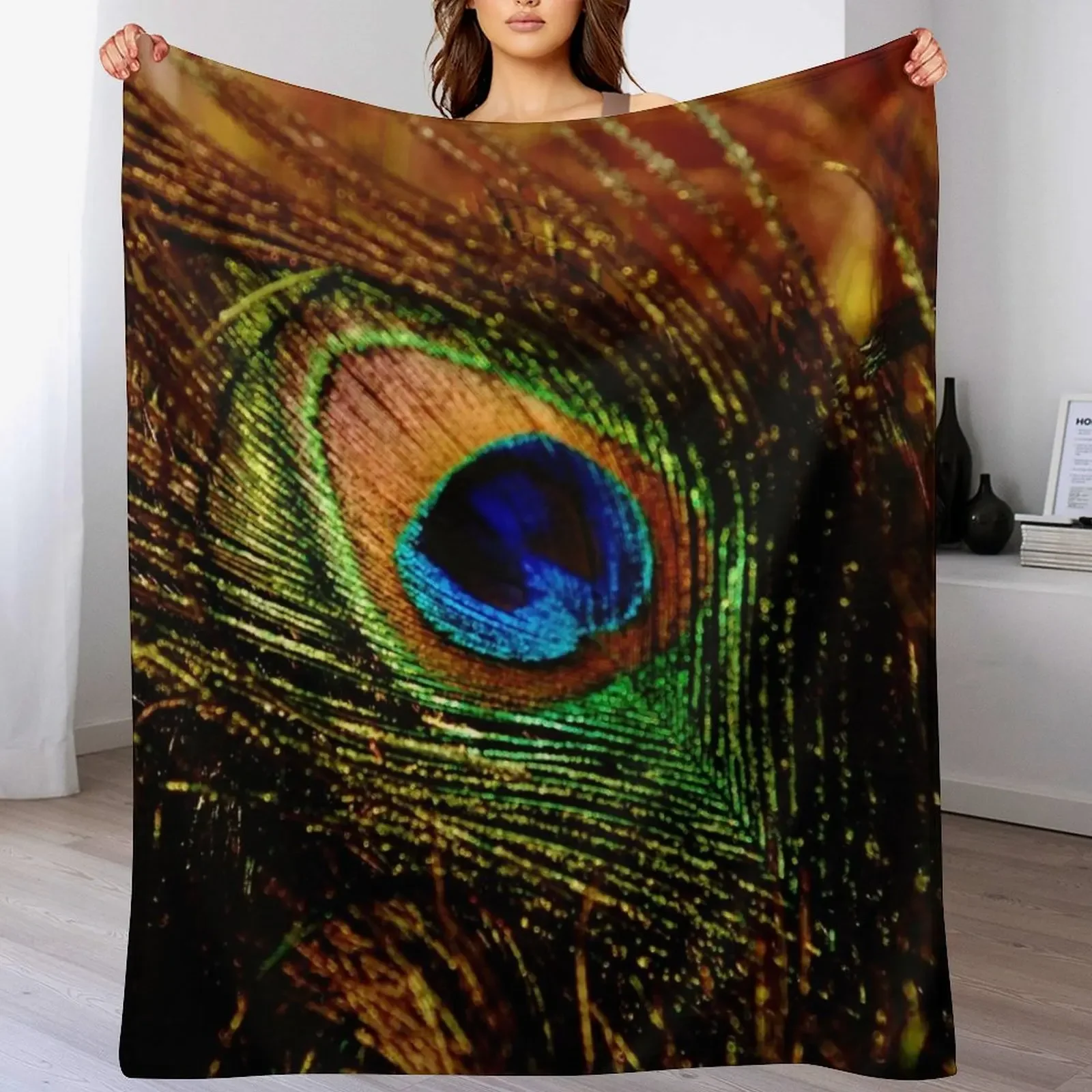 Peacock pattern for your design. Throw Blanket Compact Warm Blanket for Car Road Trip