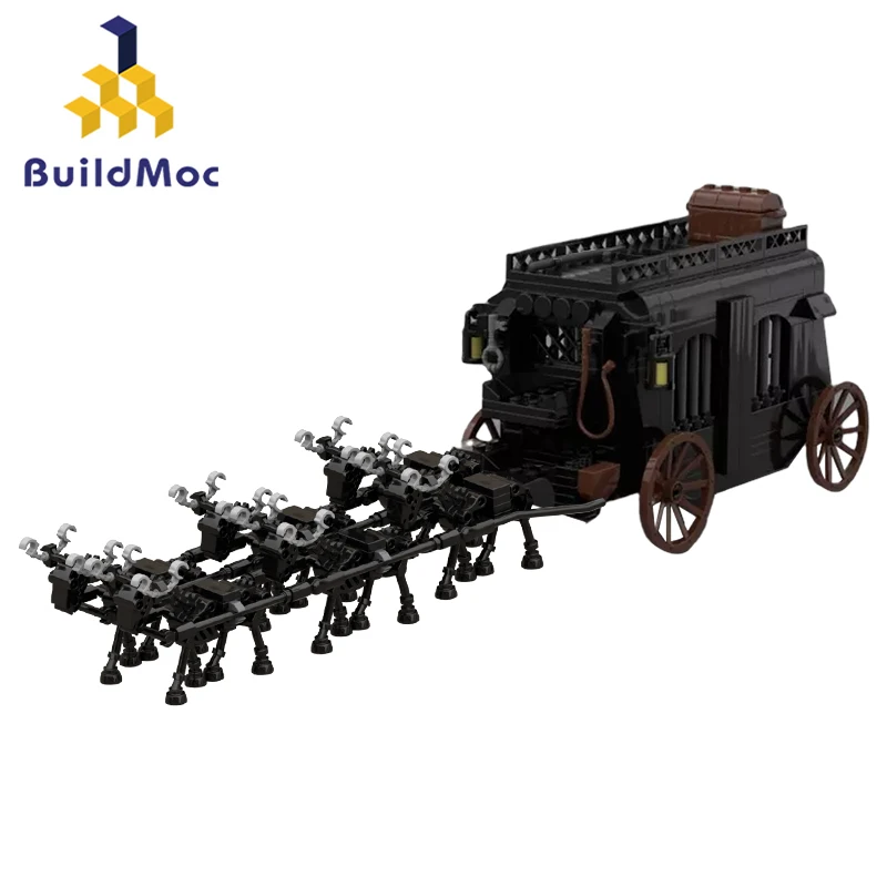 

Buildmoc Ideas Medieval Prison Car Ghost Carriage MOC Set Building Blocks Kits Toys for Children Kids Gifts Toy 354PCS Bricks