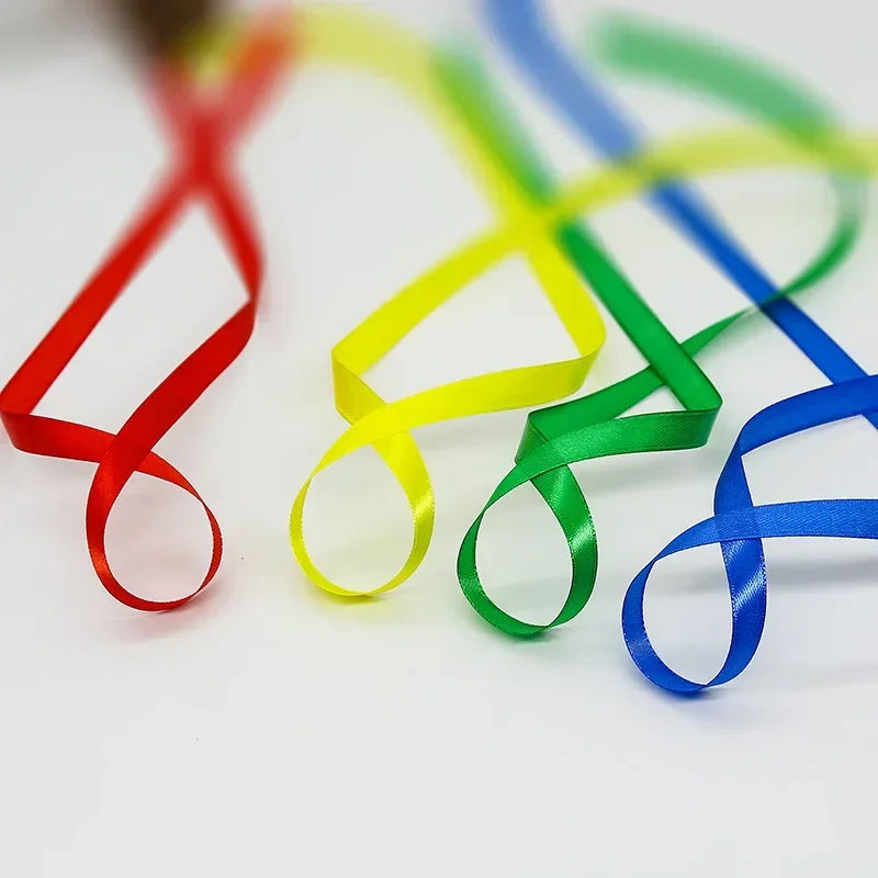 22 เมตร/ม้วน 10 มม.สีขาว/สีแดง/สีดําผ้าไหมซาตินริบบิ้นหัตถกรรมเสื้อผ้าอุปกรณ์เสริมโบว์ Handmade ห่อของขวัญงานแต่งงานตกแต่ง