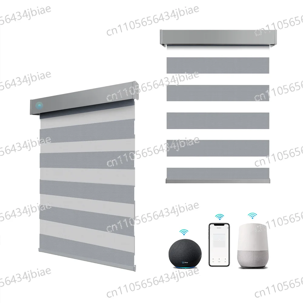 

Smart Motorized Electric Smart APP Remote Control Day Night Blackout Wireless Zebra Roller Blinds for Windows
