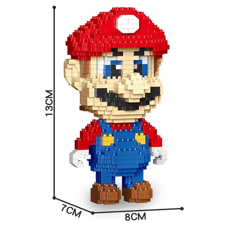 Конструктор аниме Марио Фигурки Луиджи Йоши мультфильм Мелкие частицы сборные блоки модель куклы игрушки детские подарки