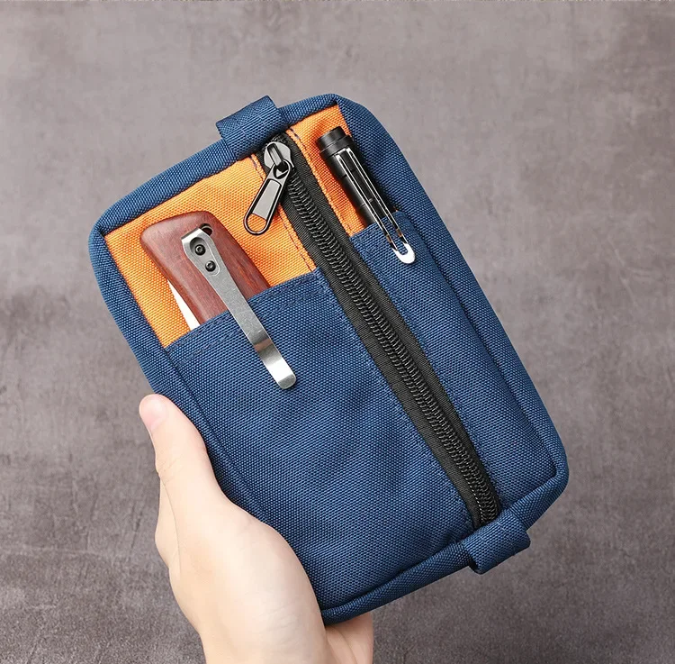 EDC Pocket Organizer Double Zipper Waist Bag Small Utility Bag Holding Your Flashlight Knife Hunting Storage Equipment Bag