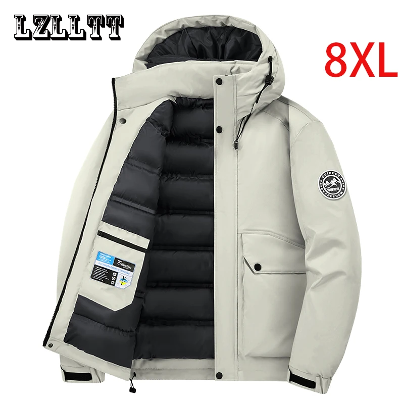 

Winter Men Warm Waterproof Jackes Coat Mens Windproof Fleece Thicken Jacket Parkas Man Outdoor Casual Hooded Coat Jackets Male