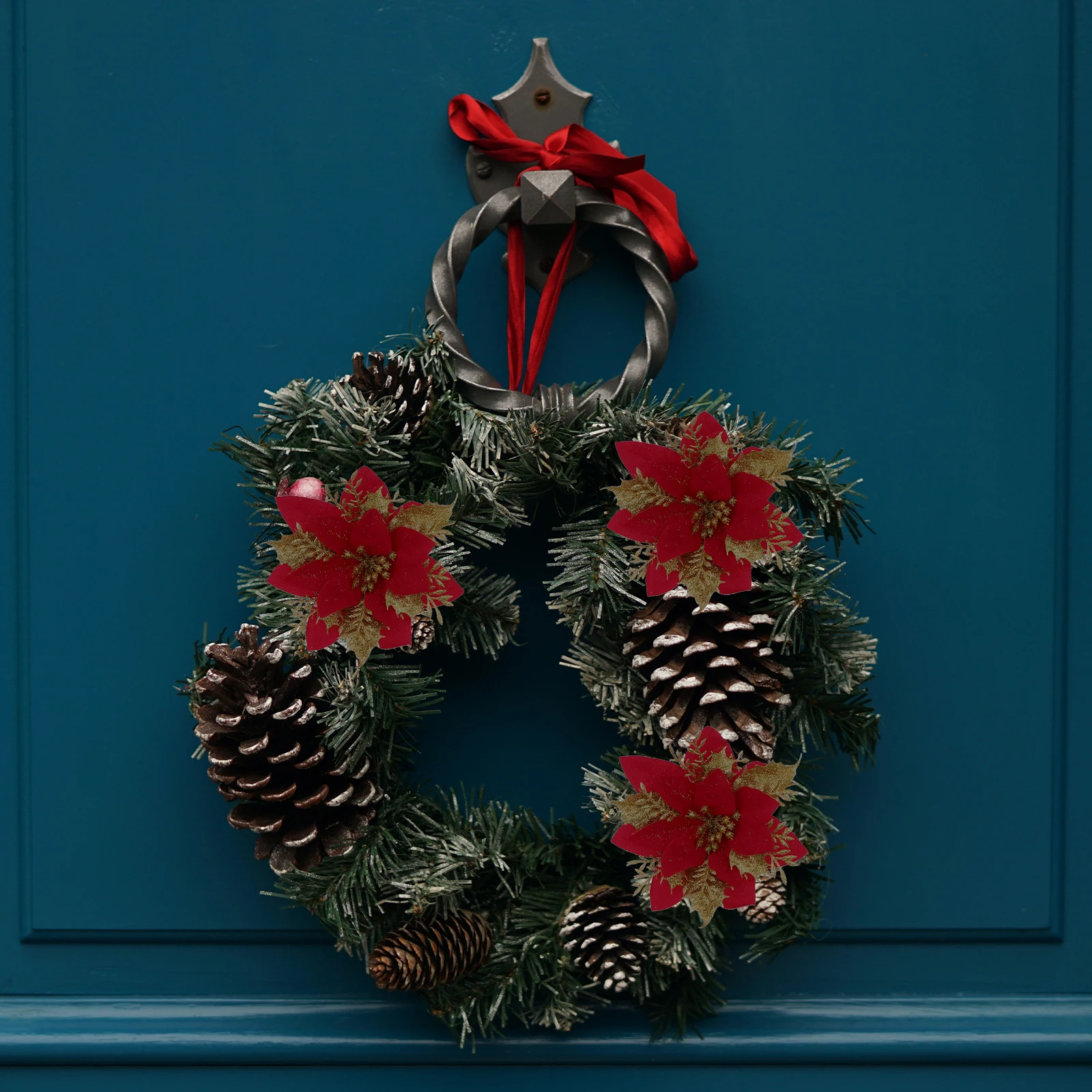 

24pcs Christmas naments Artificial Flowers Decorative Accessories for Tree Party Wedding Shop Mall Hotel Restaurant Bar