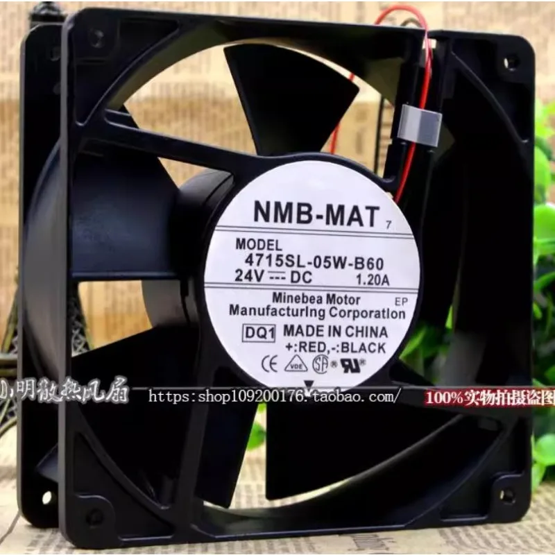 

New CPU Cooling Fan for NMB 4715SL-05W-B60 -D00 24V 1.2A Aluminum Frame Computer Fan 12038 120*120*38 Mm