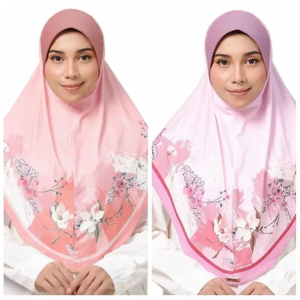 

Модный цветочный тюрбан из шифона с принтом для Ид аль-Фитр, регулируемый, универсальный арабский женский головной убор, хиджаб, платок для головы