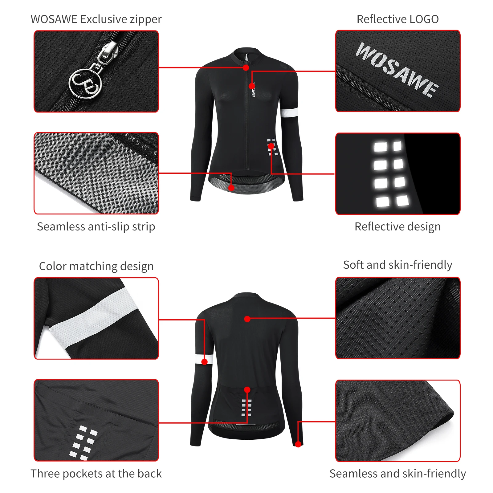 WOSAWE Women Cycling Clothing Road Bike Long Sleeve Jersey Summer Lady Short Sleeve MTB Bike Shirt Female Bicycle Wear Quick Dry