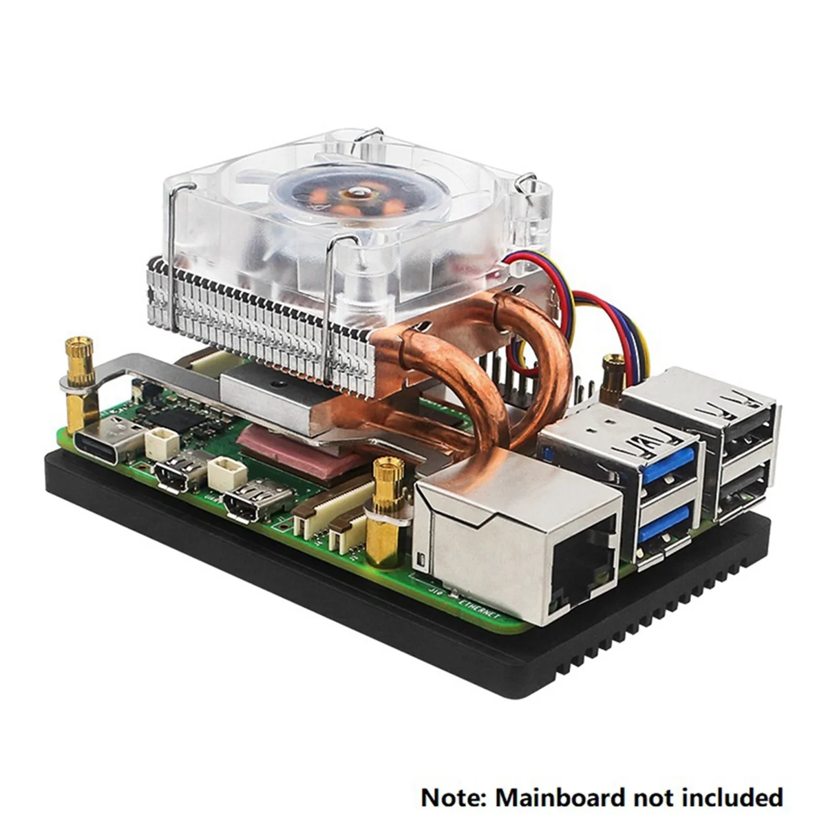 A82T-ICE Tower Fan V2 Thinner RGB Fan Low-Profile CPU Cooler U-Shaped Copper Tube Fins for Raspberry Pi 5 Pi5