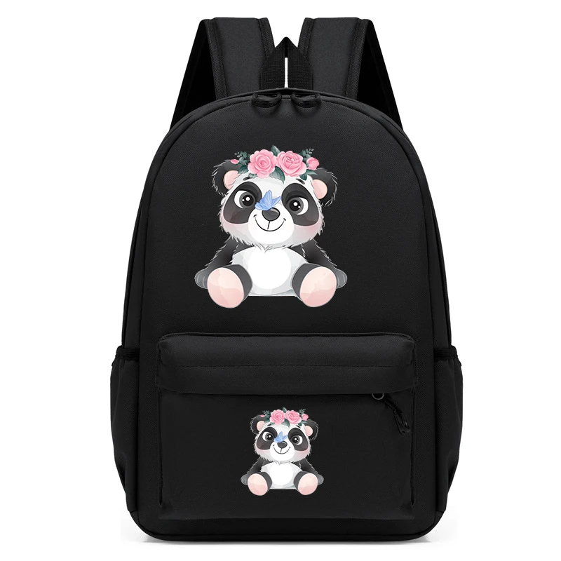 New Animal Backpack Cute Little Panda Watercolor Cartoon Trendy School Bags Girl Bookbag Kawaii Children Travel Fashion Backpack