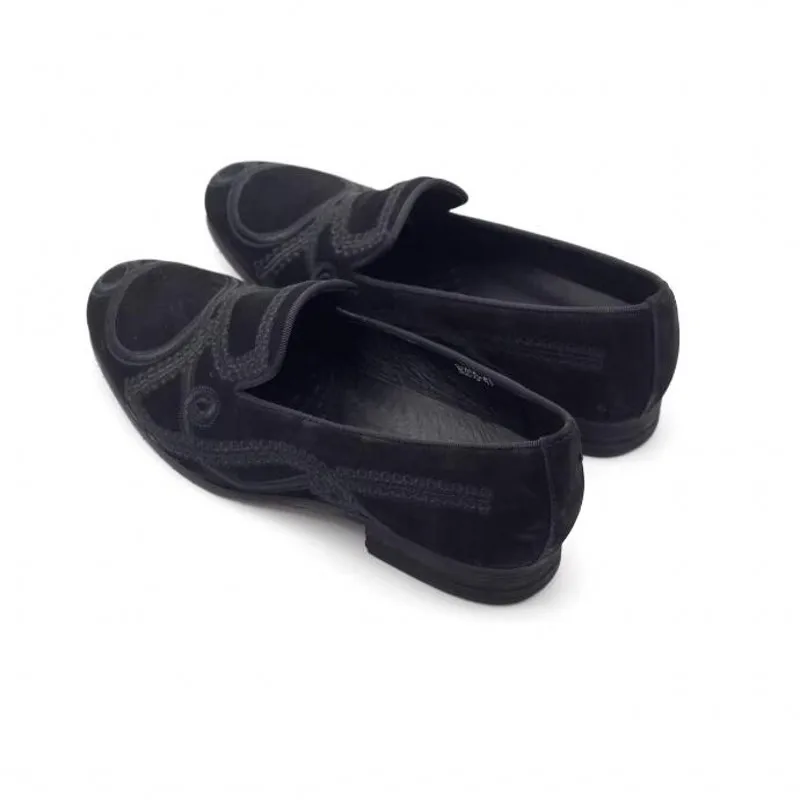 Fashion Black Velvet Casual Shoes Flat heel Slip on Mens Driving Loafers Gentlemen Boats