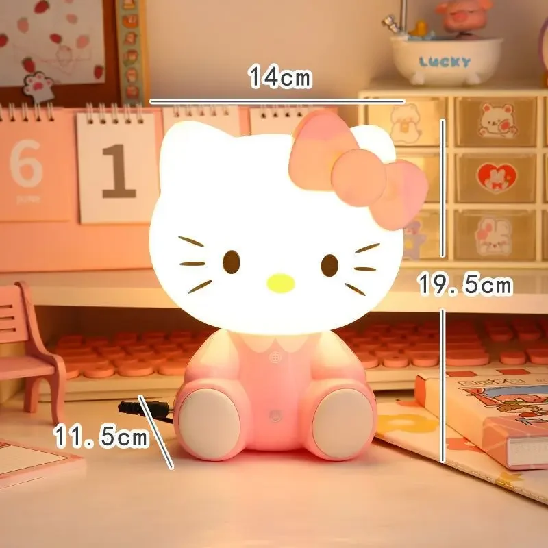 Hello Kitty 3D LED Small Night Lamp Touch Plug-in Baby Feeding Home Bedroom Dreamy Eye-care Sleeping Lamp Bedside Room Decor