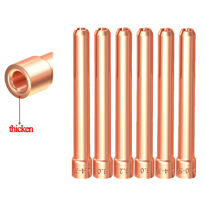 5/10Pcs WP-17/18/26 Argon Arc Welding Machine Accessories 1.6mm/2.0mm/2.4mm/3.0mm/3.2mm TIG Tungsten Collet Body and Collet