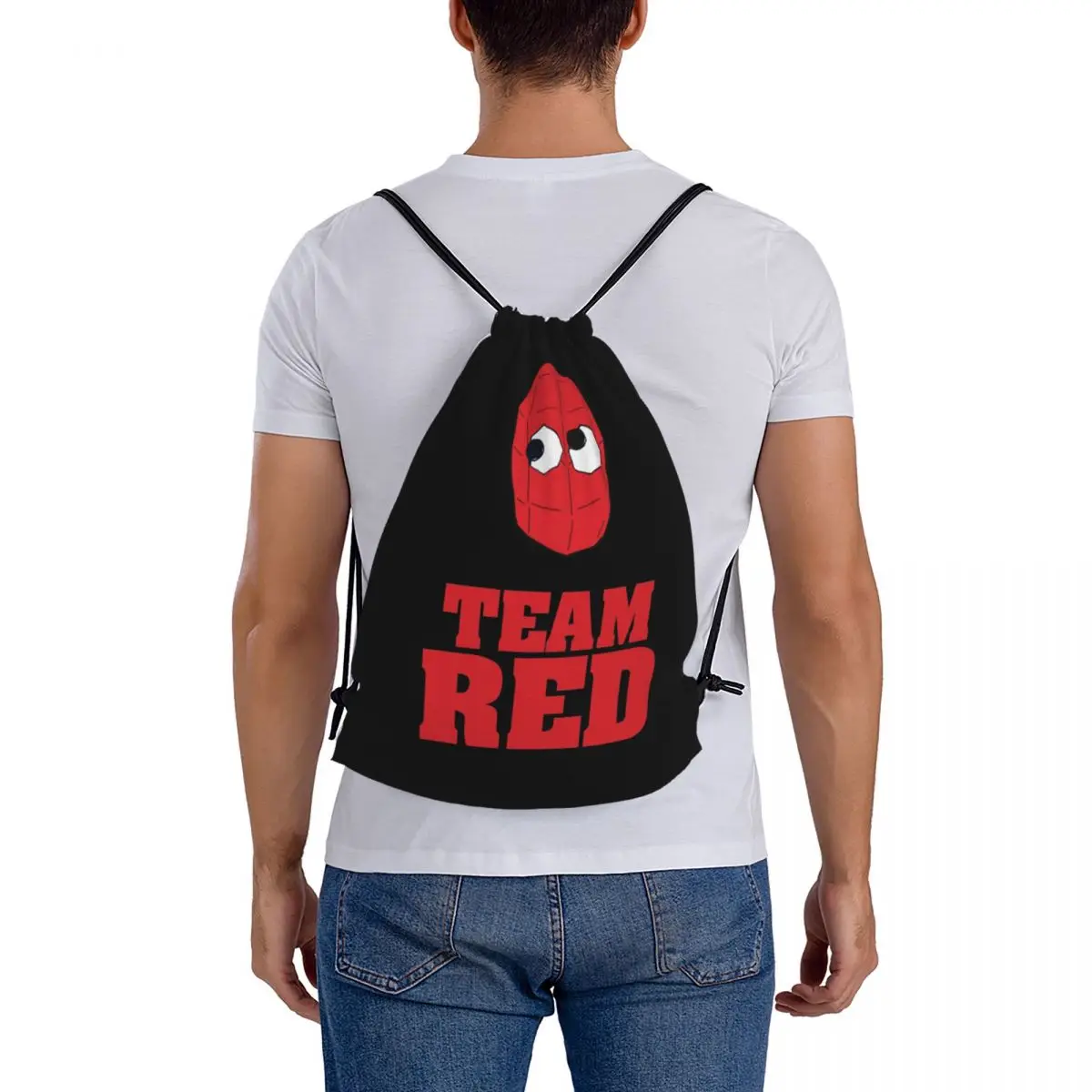 Team Red Classic Backpacks Multi-function Drawstring Bags Sports Bag Book Bags for Man Woman School