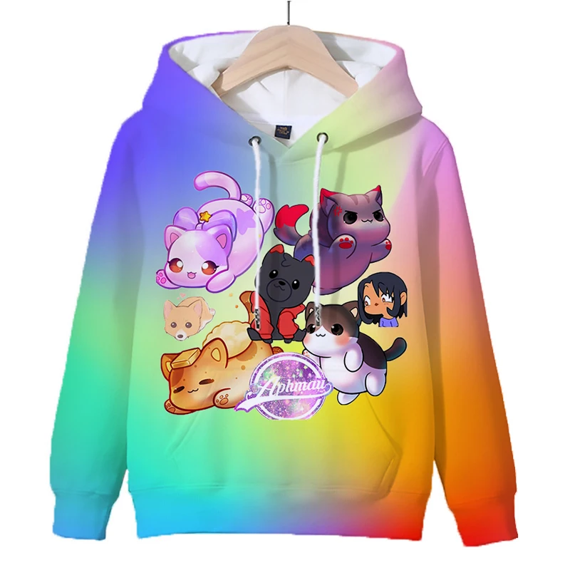 3D Game Aphmau Print Hoodie Kids Hooded Sweatshirts Cartoon Anime Hoodies Spring Fall Children Clothing Harajuku Pullvers Tops