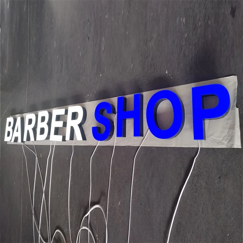 Enseigne de logo de magasin éclairée par LED, 3D, acrylique, extérieur, lettres professionnelles, utilisation extérieure