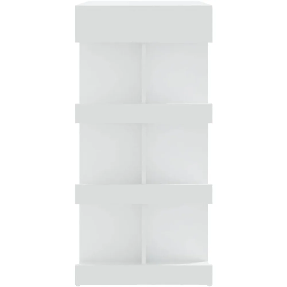 モダンなコンパクトバーテーブル（収納付き）- キッチン、ダイニングエリア用の白い木製パブテーブル