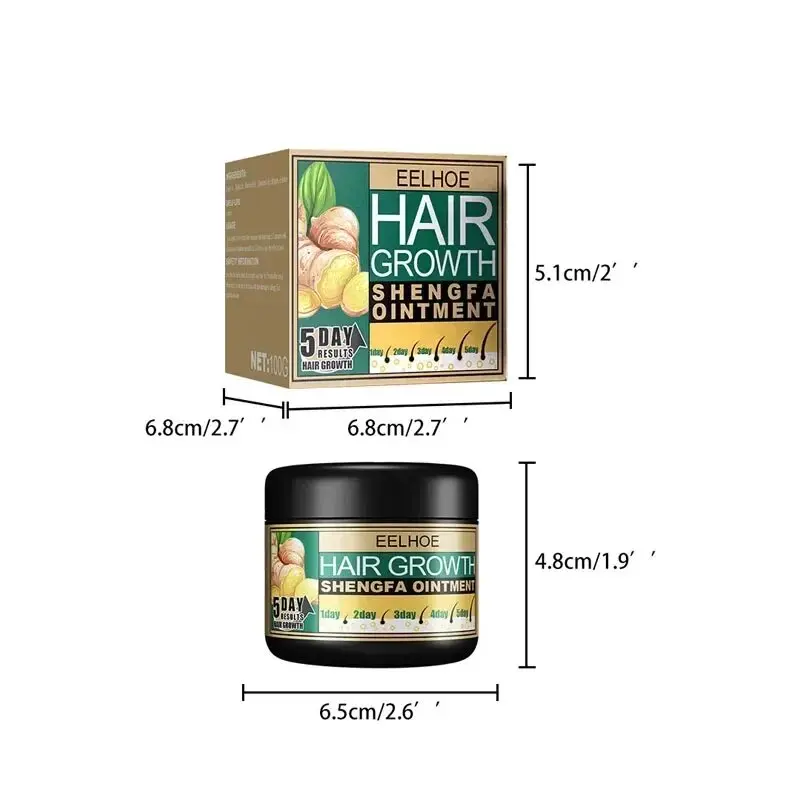 Ginger Hair Growth Cream Anti Hair Loss Hair Regrowth Smooth Cream Thickener Hair Care Oil Fast Grow Prevent Baldness Men Women