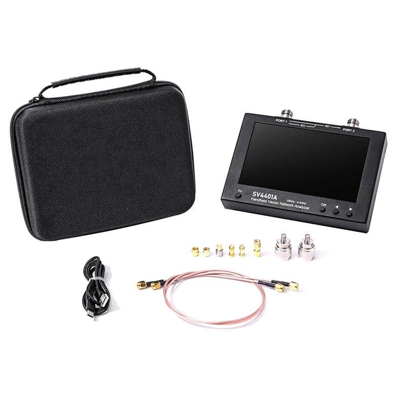 Vector Network Analyzer 7 Inch Touch LCD SV4401A 50Khz -4.4Ghz HF VHF UHF Antenna Analyzer Of Nanovna VNA Black