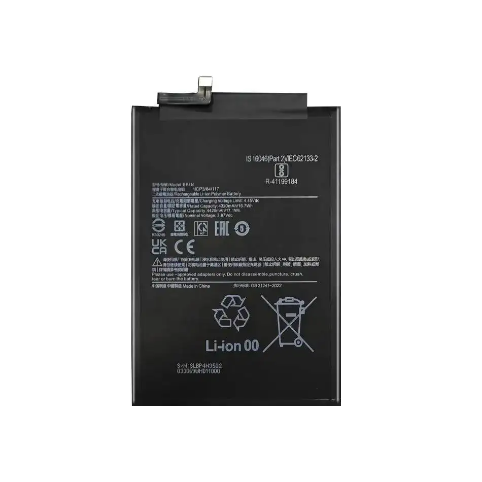 For Xiaomi Pad 6 23043RP34C 23043RP34G 23043RP34I Tablet Battery 4420Mah Robust BP4N Rapid Charging