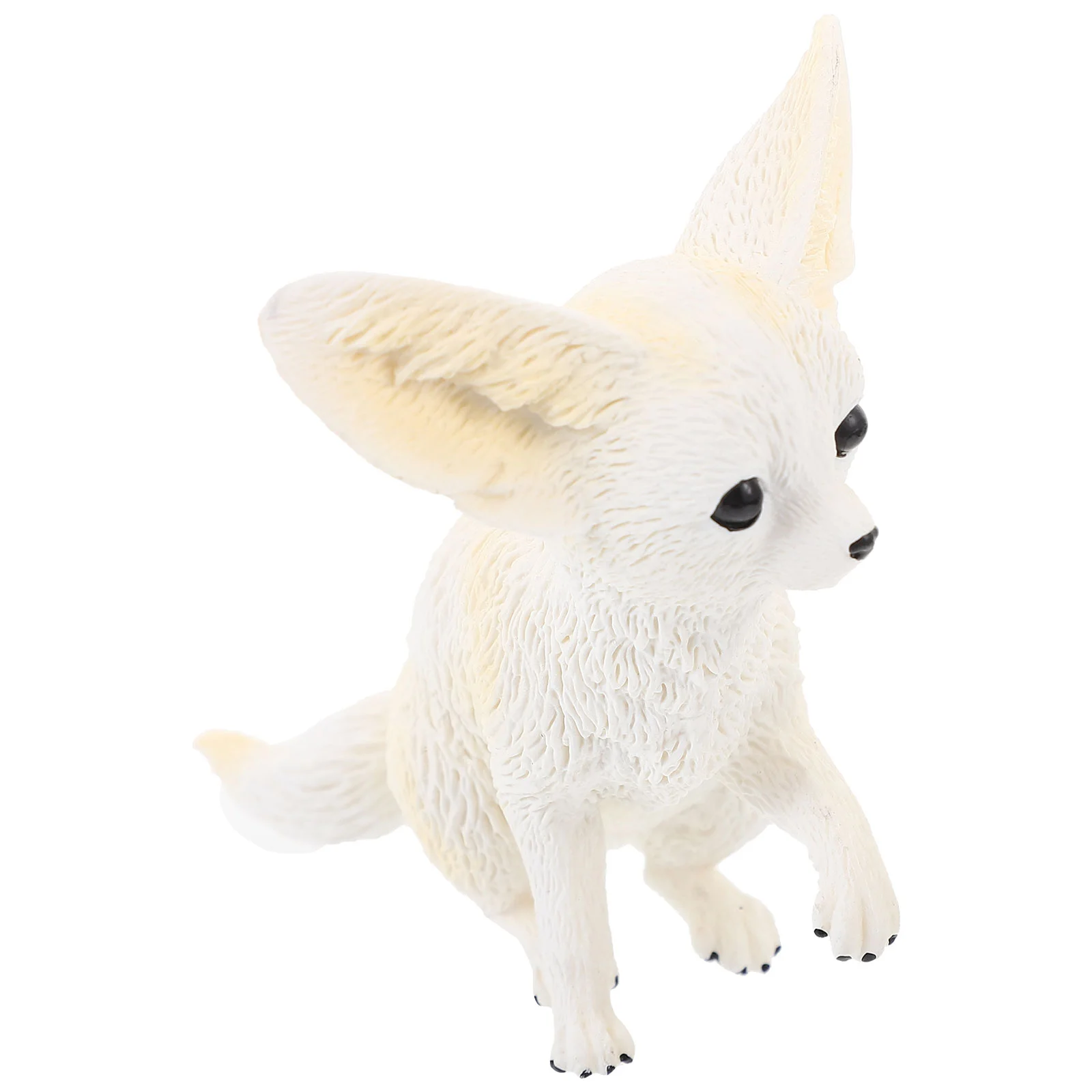 Simulated Desert Wild Fox Big-eared Model Ornaments Realistic Animal Toy Figurine Toys Children’s Desktop Decor Statue