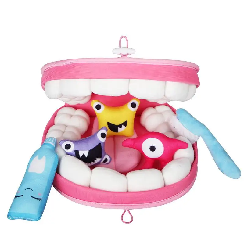 Cartoon Toothbrush Plush Toy Tooth Model Set For Infants And Young Children Learning To Brush Their Teeth Role Playing Game
