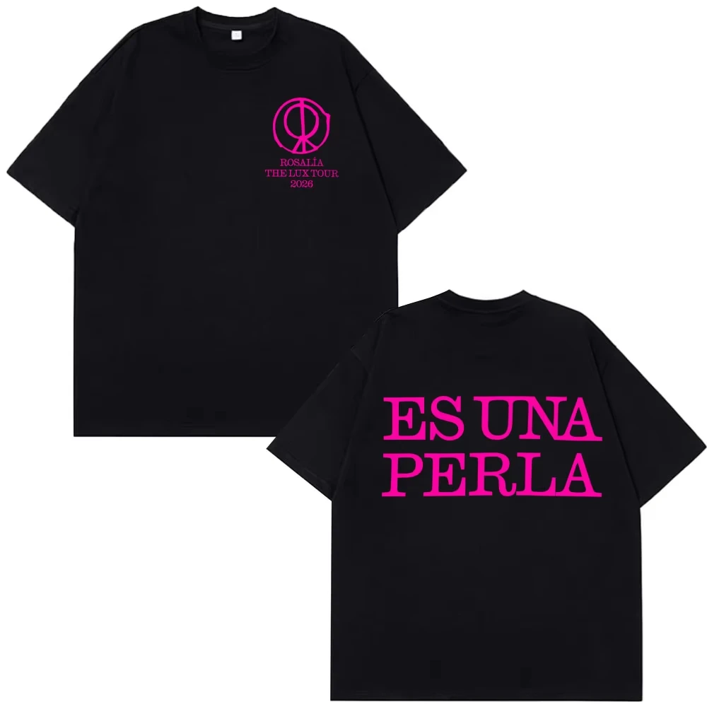 Singer Rosalia Lux 2026 Tour Concert Print T Shirts Trendy Cotton Short Sleeve Oversized Summer Fashion Women And Men T-Shirt