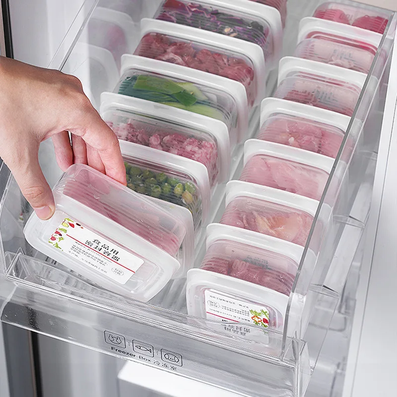 

5 Freezer Containers with Lids Airtight, Food Storage Organizer Bento Box with Dividers for Refrigerator Organization, BPA-Free