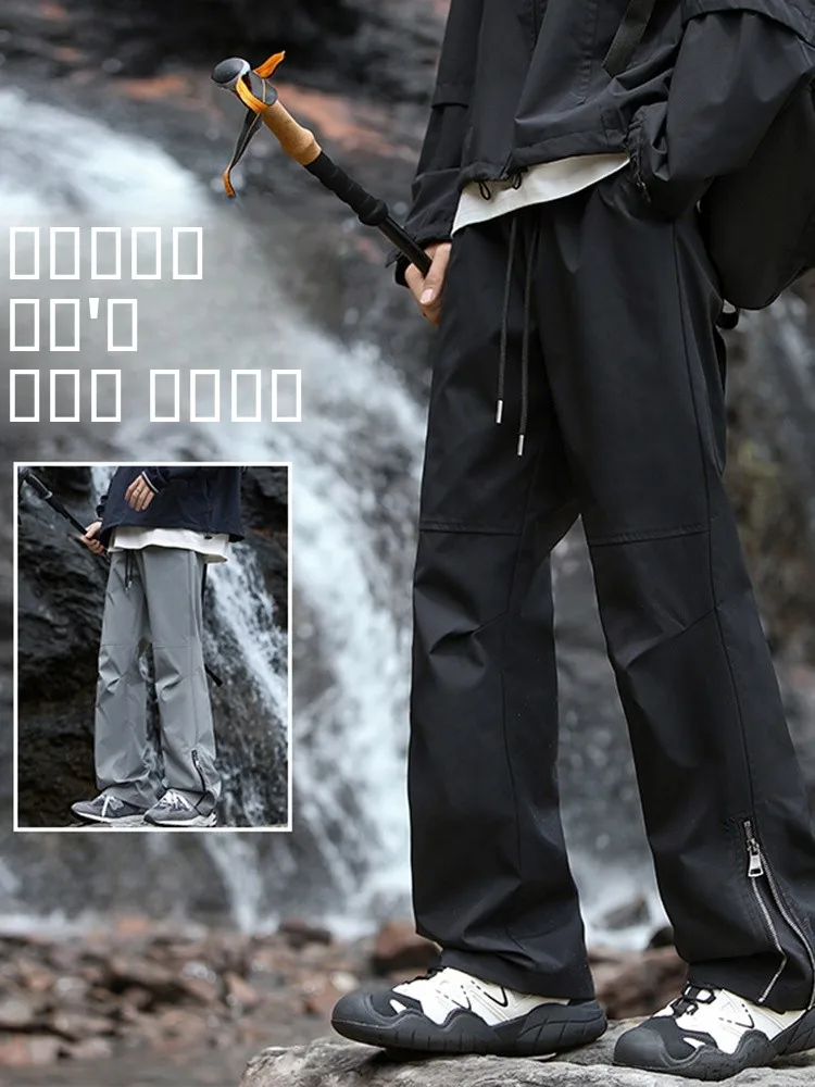 

Водонепроницаемые мужские повседневные брюки осень 2024, свободные прямые, в американском стиле, с защитой от брызг