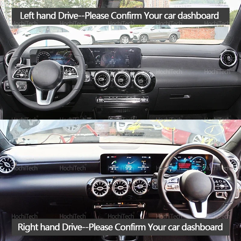 Car-styling Suede Leather Black Dashmat Dashboard Cover Pad Dash Mat Carpet for Mercedes-Benz A Class W177 V177 180 2018-2025