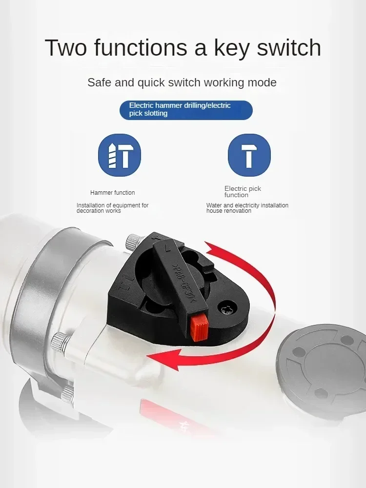 220V Versatile and Powerful Electric Hammer with Impact Drill and Concrete Breaker for Home Use Power Tools