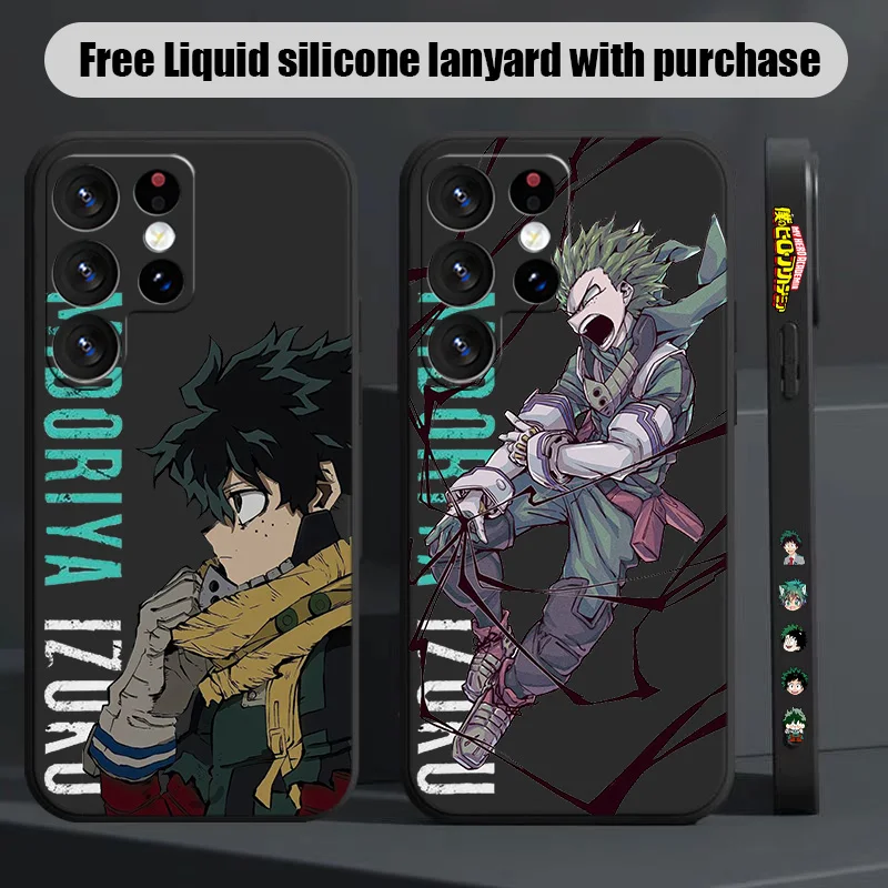 My Hero Academia Anime For Samsung S10e S20 S21 S22 S23 S24 Plus Lite Ultra FE 5G Liquid Left Rope Phone Case Shell Soft Cover