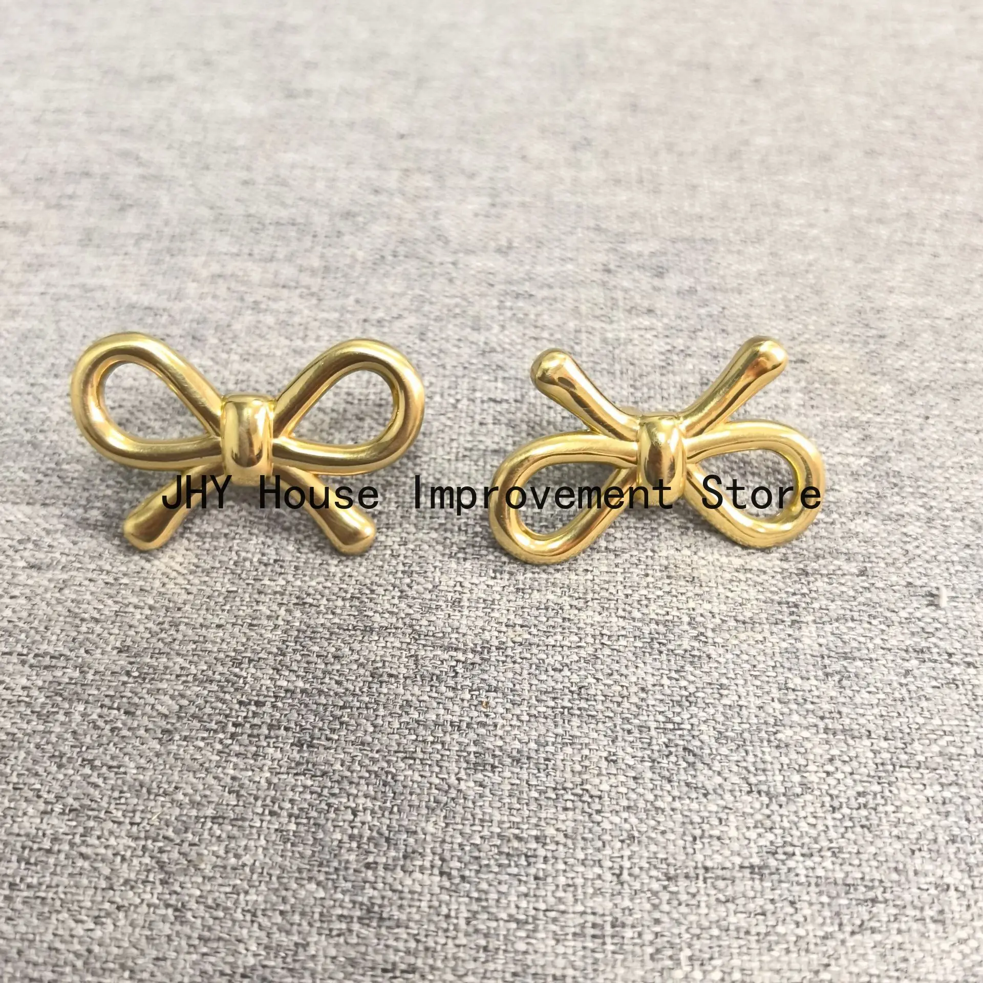 Creative Bow knob Brass Drawer knobs Cabinet Door handles Furniture Bowknot Knobs Kitchen Cabinet Handle Home Decor Hardware