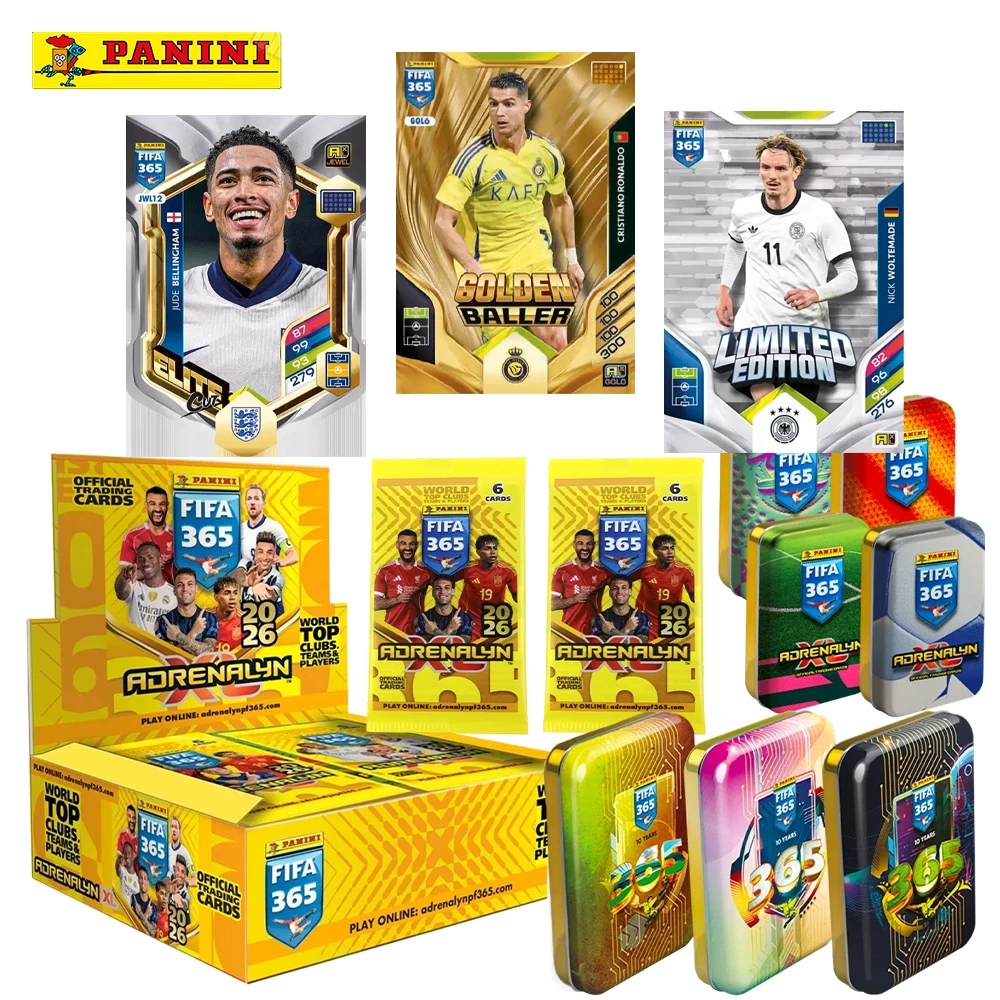 

2026 Panini FIFA365 Adrenalyn XL Tin Can Soccer Cards Mbappe Haaland Messi Star Player Limited Collectible Cards