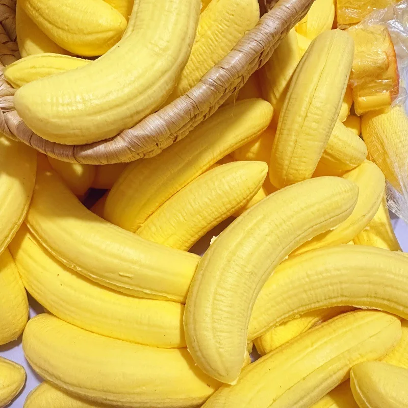 Kawaii Soft Banana Squishy Toy Slow Rising Yellow Banana Flesh Rebound Squeeze Toy Anti Stress Release Ball Hand Relax Gifts