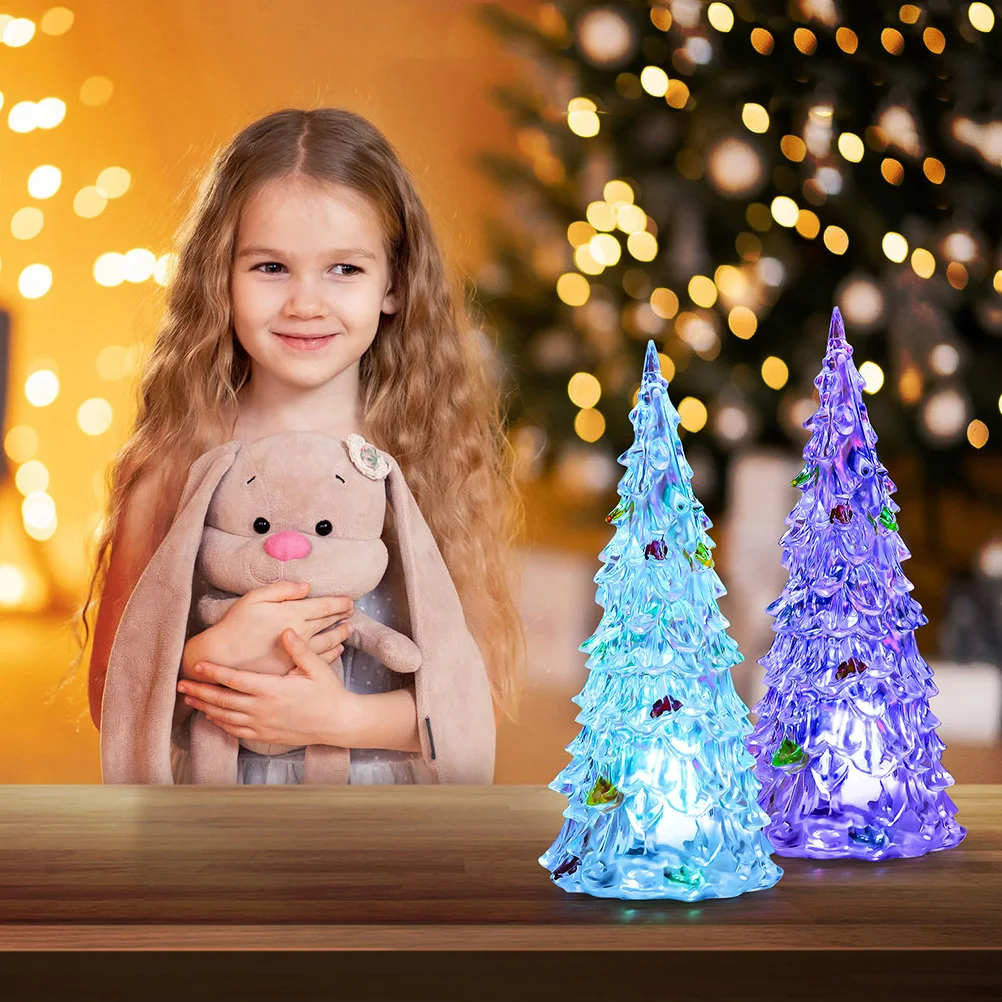 

6pcs Mini LED Christmas Tree Decorations Painted naments Tabletop Xmas Party Supplies Festive Atmosphere Gifts