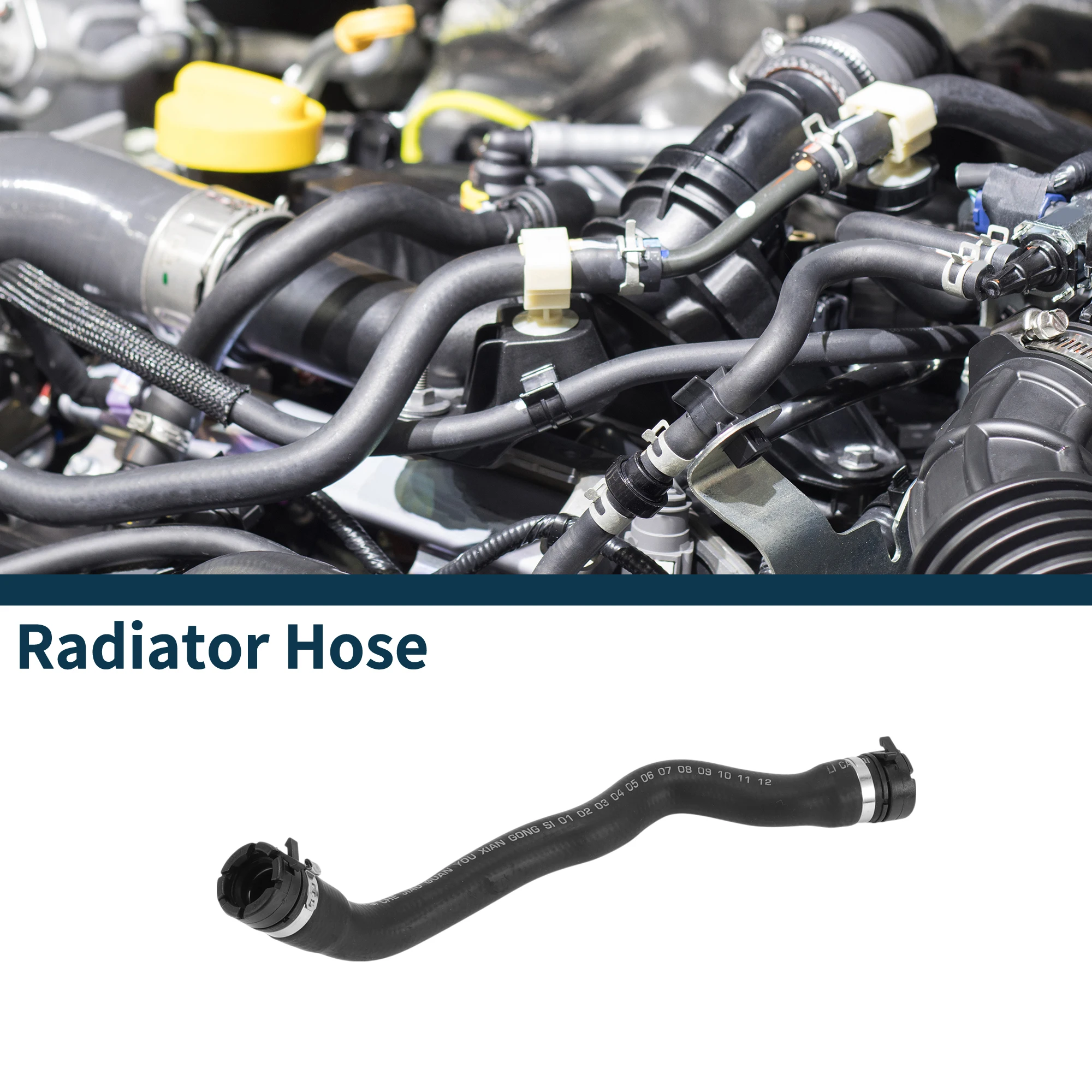 UXCELL Manguera de radiador Manguera de calentador Manguera de salida de radiador para Peugeot 308 2008 No.6466XV Tubo de agua de calefacción de goma Negro 1 Uds