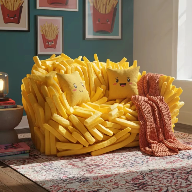 

French fries sofa seat recliner plush velvet fabric, living room furniture