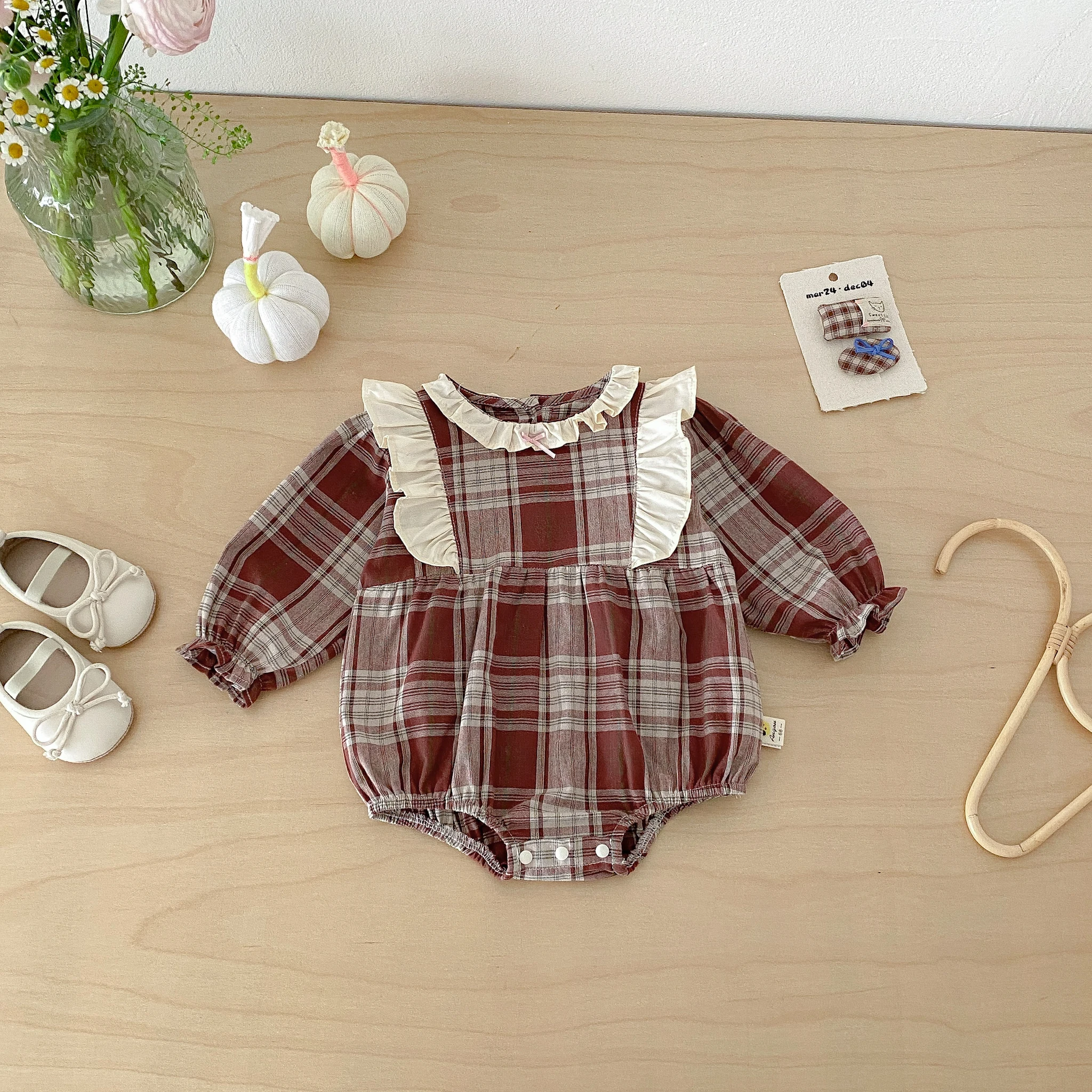Newborn Autumn 2026 New Style Diaper Cover for Girls, Baby One-Piece Outfit, Korean-Style Crawl Suit