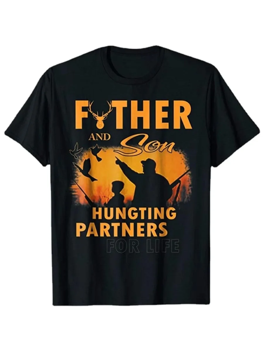

Father and Son Hunting Partners for Life T-Shirt Summer Cotton Short Sleeve O-Neck Men's T Shirt New S-3XL