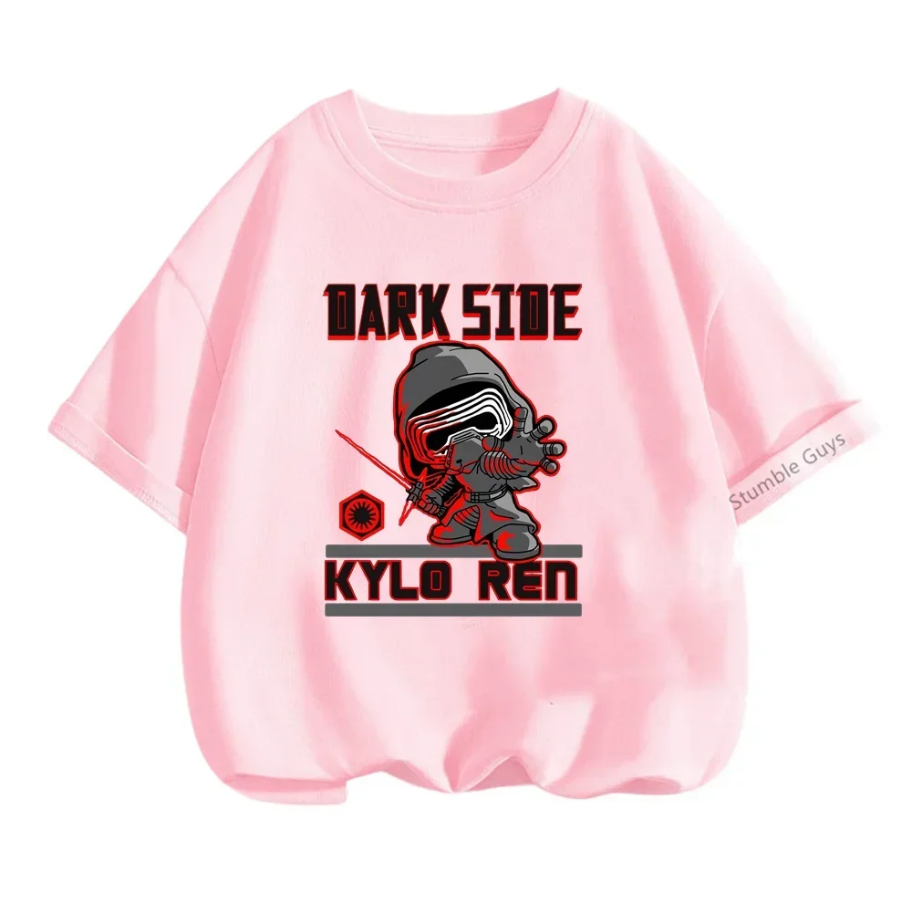 T-shirt Teen Vader com Star Wars para Crianças, Tops Disney, Camisa de Futebol, Desenhos Animados, Garotas e Meninos Bonitos, Moda Verão, 3-14 Anos